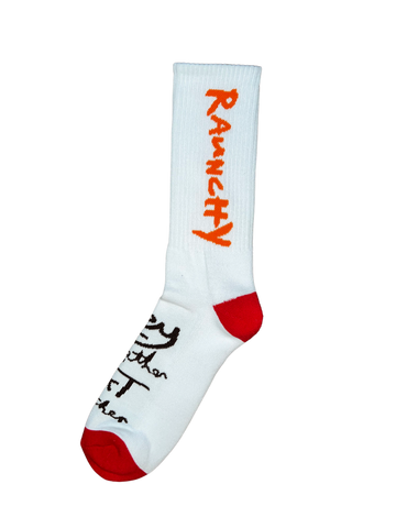 RAUNCHY Super Comfy Socks WHT/ORG