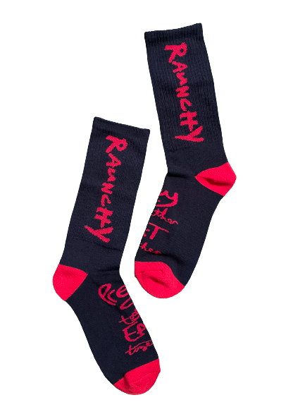 Raunchy Super Comfy Socks - Raunchy Signature Blk/Red