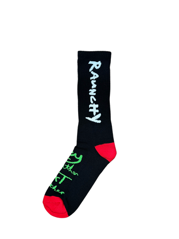RAUNCHY Super Comfy Socks BLK/WHT