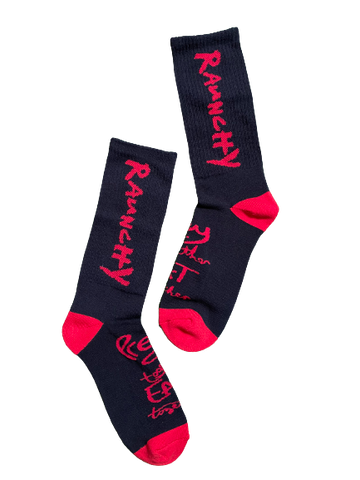 Raunchy Super Comfy Socks - Raunchy Signature Blk/Red
